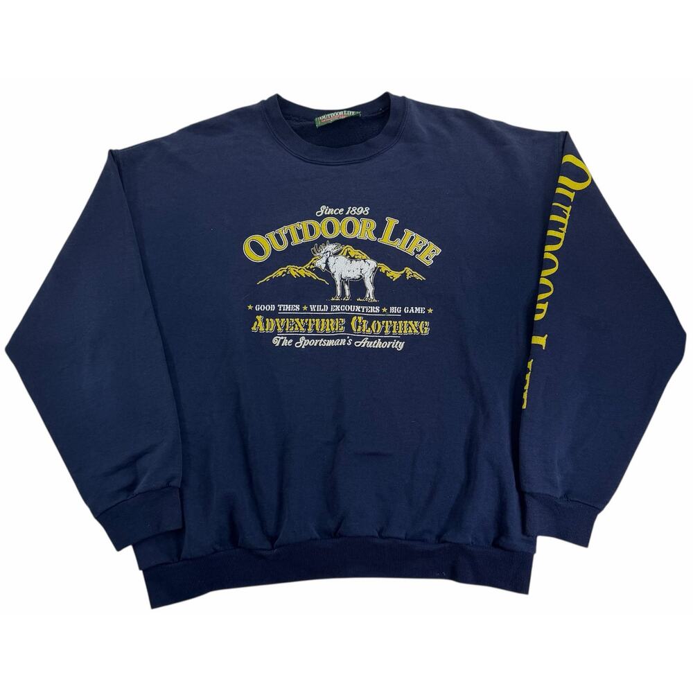 Vintage Outdoor Life Crewneck Men's XL Wilderness Adventure Mountain Sweatshirt